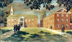 College of Philadelphia, first campus,  Fourth and Arch Streets, ca. 1751