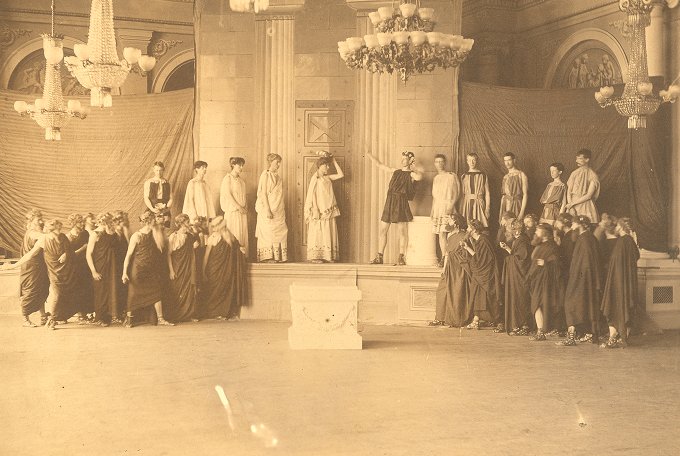 Scene from the 1886 student production of Aristophanes' Acharnians 